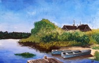 Faiza Bilgrami, Town in Louisiana, 16 x 24 inches, Oil on Paper, Landscape Painting, AC-FZBLG-002